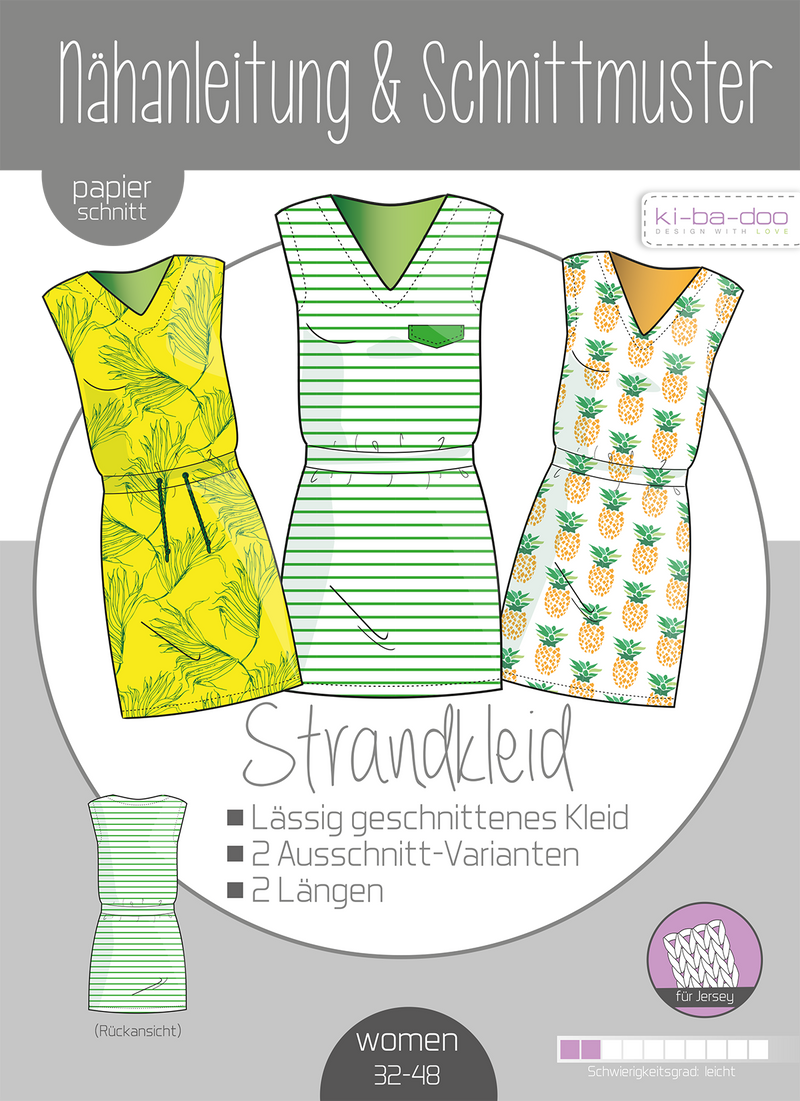 Papierschnitt Basic Strandkleid Damen | Größe 32-48 Cover