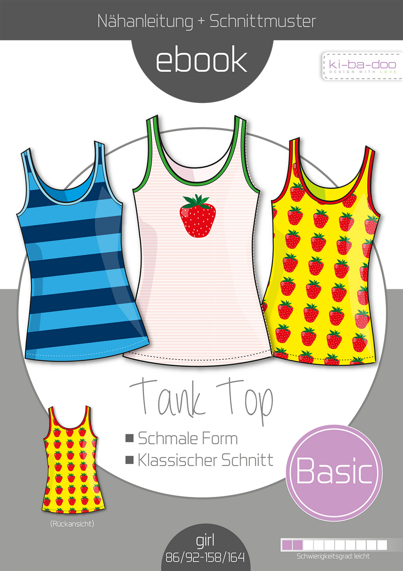 ebook Tank Top Mädchen | Größe 80/92 - 158/164 DIN A4 PDF zum download
