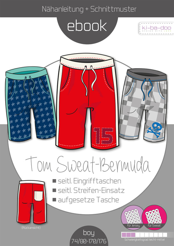 ebook Sweat Bermuda Tom Kinder | Größe 74/80-170/176 DIN A4 PDF zum download