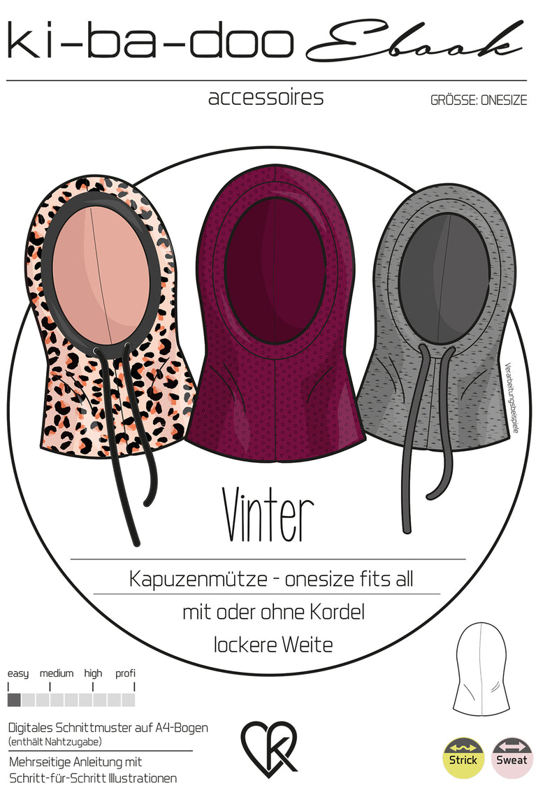 ebook Vinter Kapuzenmütze | Onesize DIN A4 PDF zum download