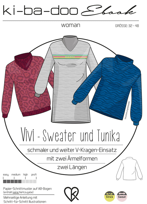 ebook Sweater Vivi | Größe 32-48 DIN A4 PDF zum download