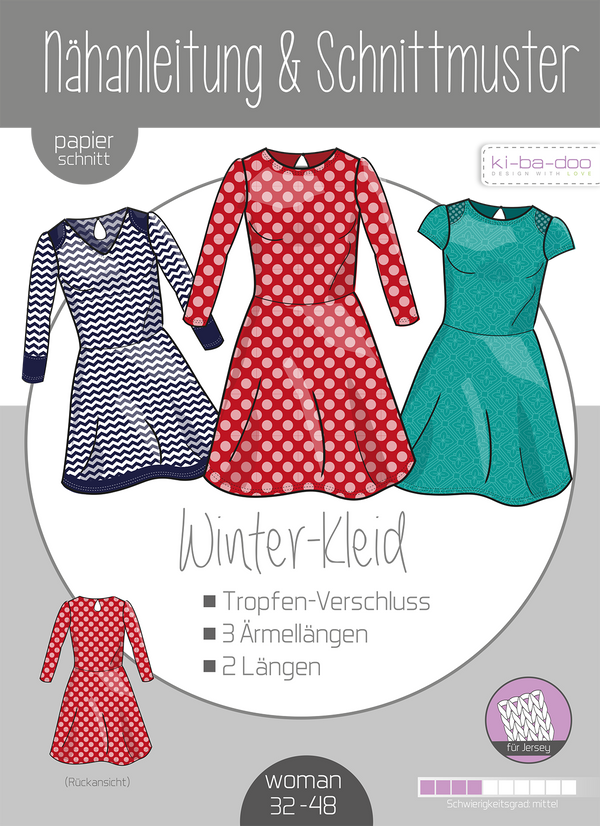 Papierschnitt Basic Winterkleid Damen | Größe 32-48