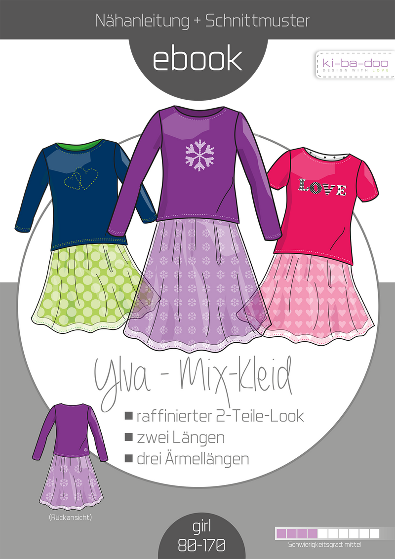 ebook Kleid Ylva Kinder | Größe 80-170 DIN A4 PDF zum download