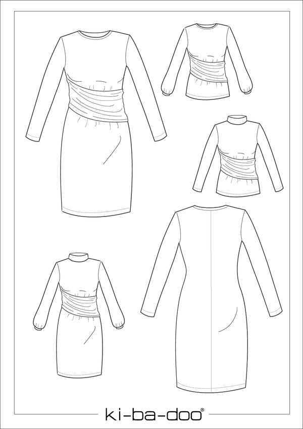 Papierschnitt Kleid Abbie | Größe 32-48 Schnittskizze