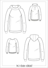 Papierschnitt Basic Raglan Sweater Damen | Größe 32-58