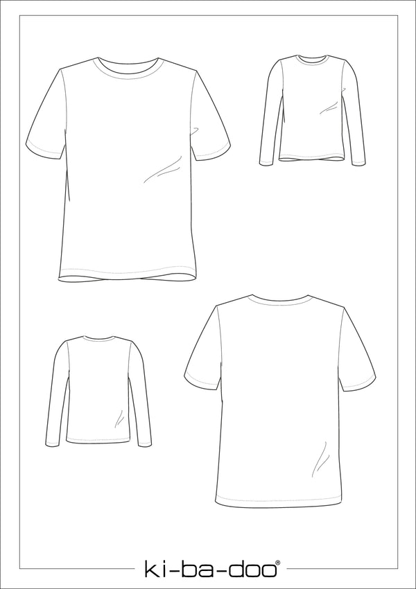 Papierschnitt Basic Shirt Jungs | Größe 74/80 bis 170/176