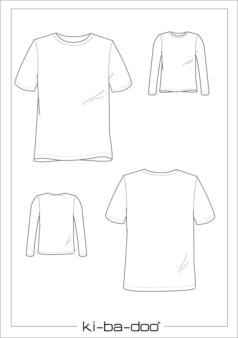 Papierschnitt Basic Shirt Jungs | Größe 74/80 bis 170/176