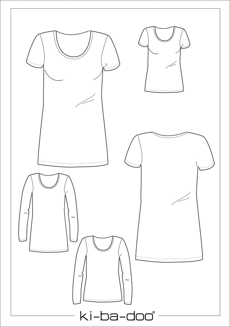 Papierschnitt Basic T-Shirt/ Tunika Damen | Größe 32-58
