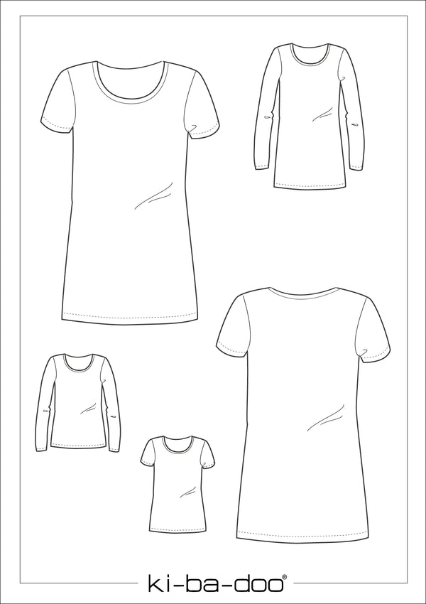 Papierschnitt Basic T-Shirt/ Tunika Mädchen/ - Gr. 74/80 bis 158/164