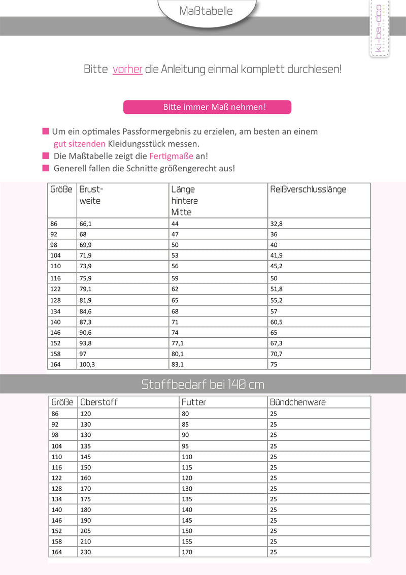 ebook Parka Cleo Kids | Größe 80-164 DIN A4 PDF zum download