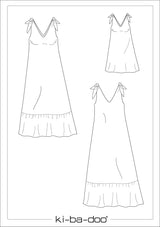 ebook Knoten-Kleid Cillia | Größe 32-48 DIN A4 PDF zum download Schnittskizze