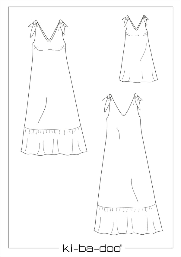 Papierschnitt Knoten-Kleid Cillia | Größe 32-48 Schnittskizze
