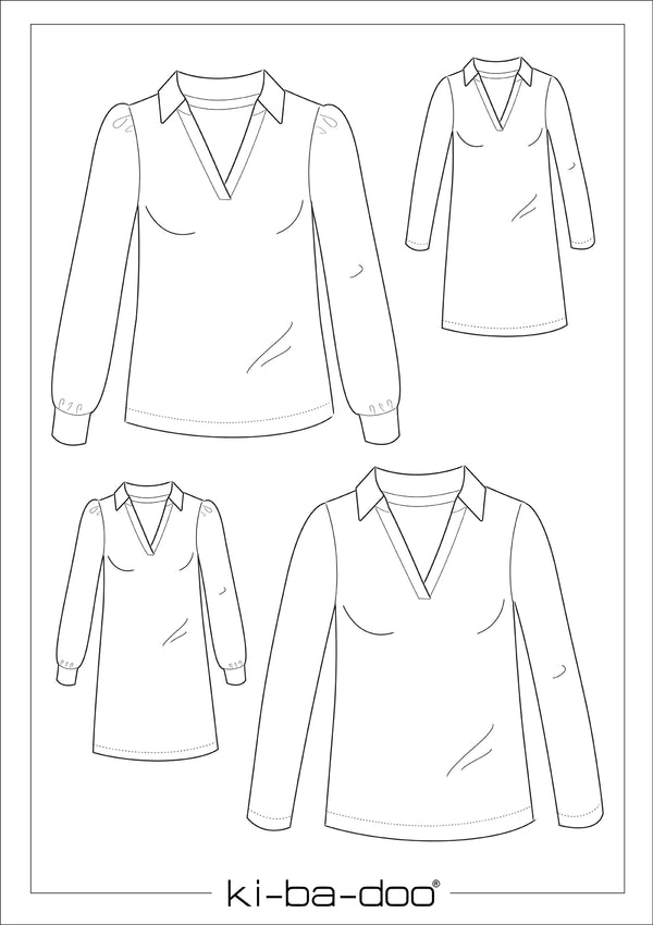 Papierschnitt Polo-Shirt/ Kleid Emma Damen | Größe 32-58