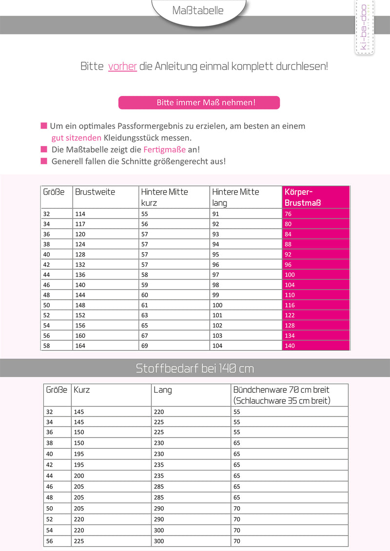 ebook Sweater Finja | Größe 32-58 DIN A4 PDF zum download