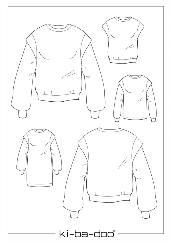 ebook Flügel-Sweater Fraya | Größe 32-58 DIN A4 PDF zum downlaod Schnittskizze
