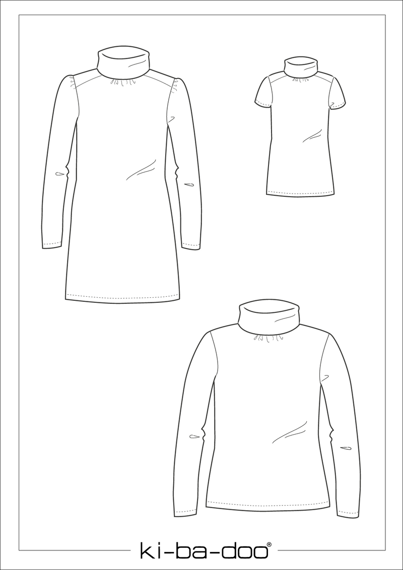 ebook Shirt Rolli Juna Mädchen | Größe 80-164 Schnittskizze