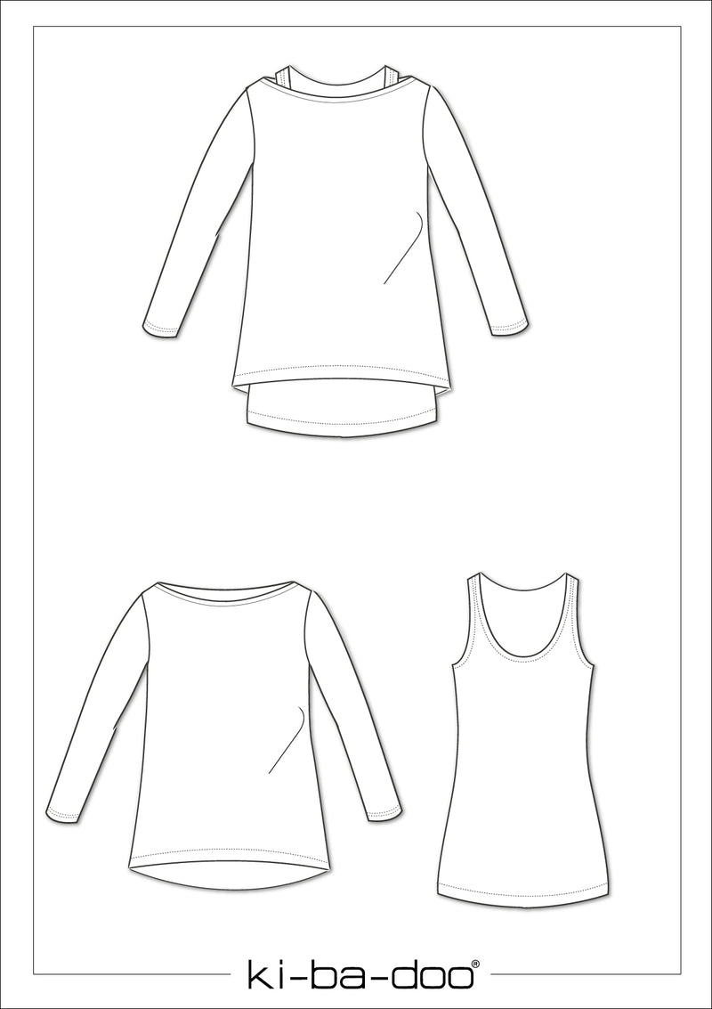 Papierschnitt Doppelshirt Lotty | Größe 80-164 Schnittskizze