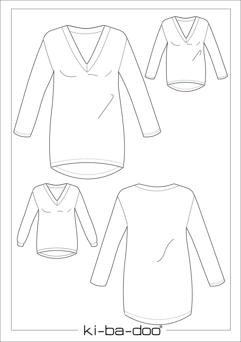 ebook Pullover Maibritt | Größe 32-48 DINN A4 PDF zum download Schnittskizze