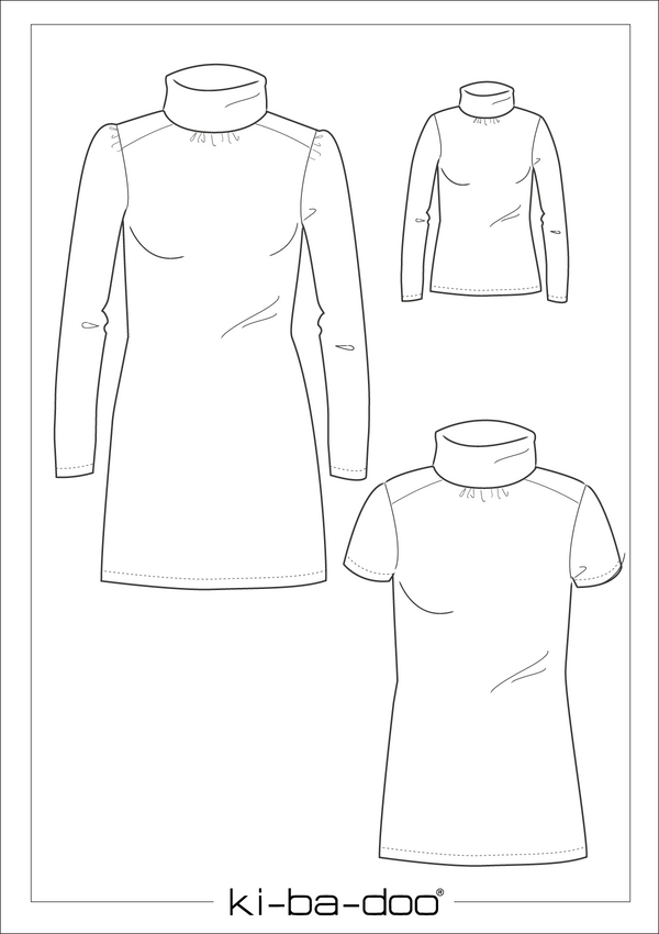 ebook Shirt Rolli MAjuna Damen | Größe 32-48 Schnittskizze