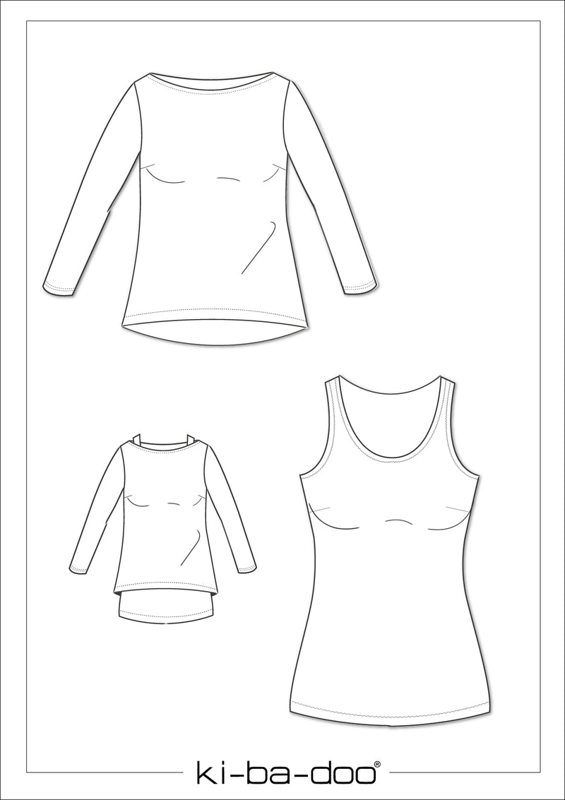 ebook Doppelshirt Malotty Damen  | Größe 32-48 DIN A4 PDF zum download Schnittskizze