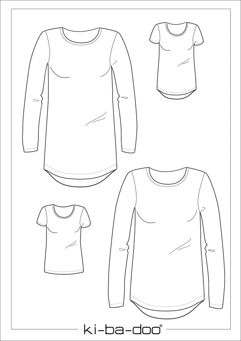 Papierschnitt Shirt Maseike | Größe 32-48 Schnittskizze