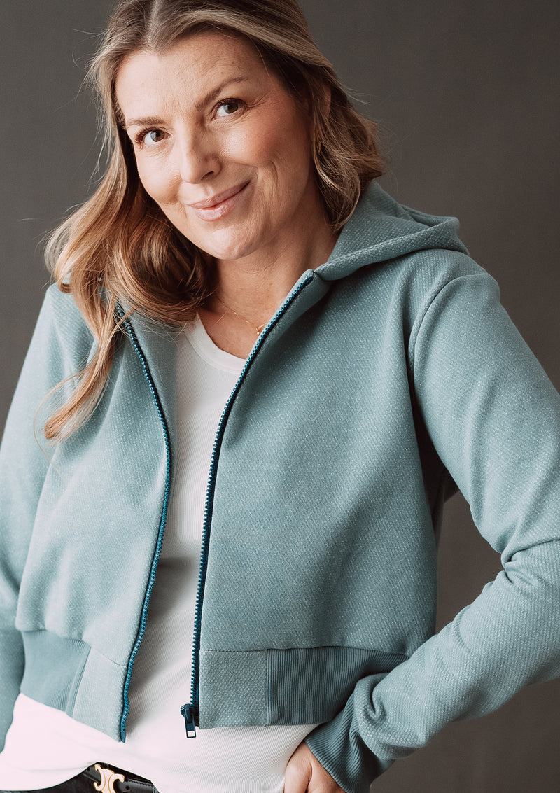 Damen Hoodie Kurze Sweatshirt Jacke Papierschnitt Mix&Match