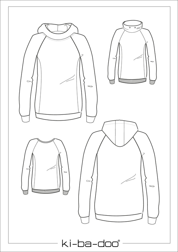 Papierschnitt Raglan Sweater Kinder | Größe 86-164