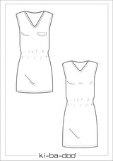 Papierschnitt Basic Strandkleid Damen | Größe 32-48 Schnittskizze