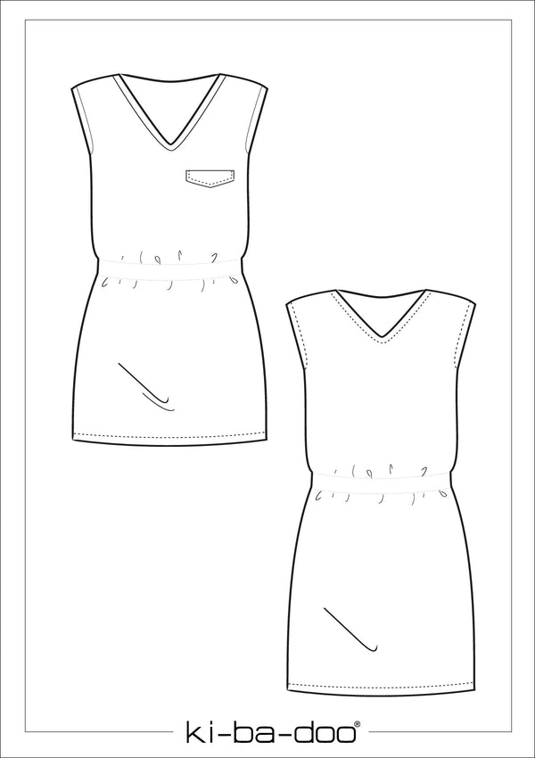 Papierschnitt Basic Strandkleid Mädchen | Größe 80-164 Schnittskizze