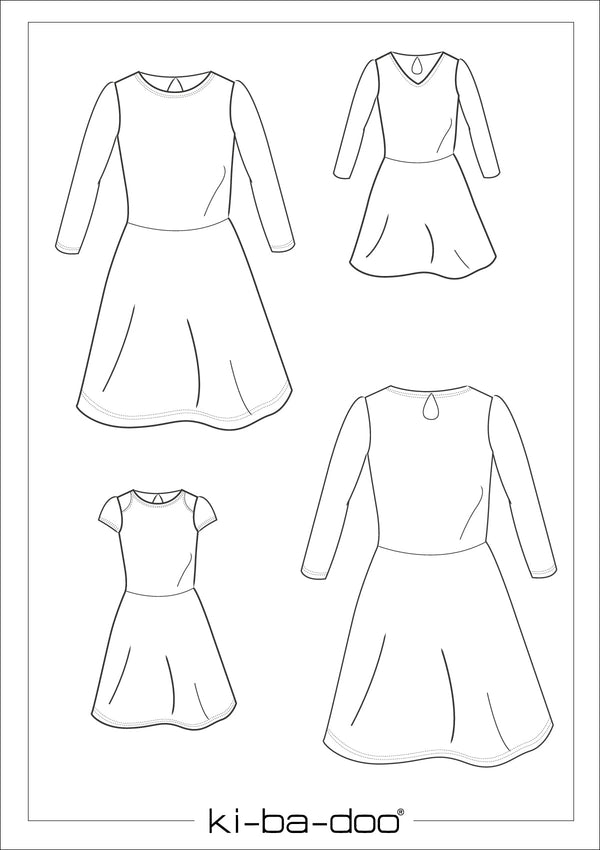 ebook Basic Winterkleid Mädchen | 80-164 DIN A4 PDF zum download Schnittskizze