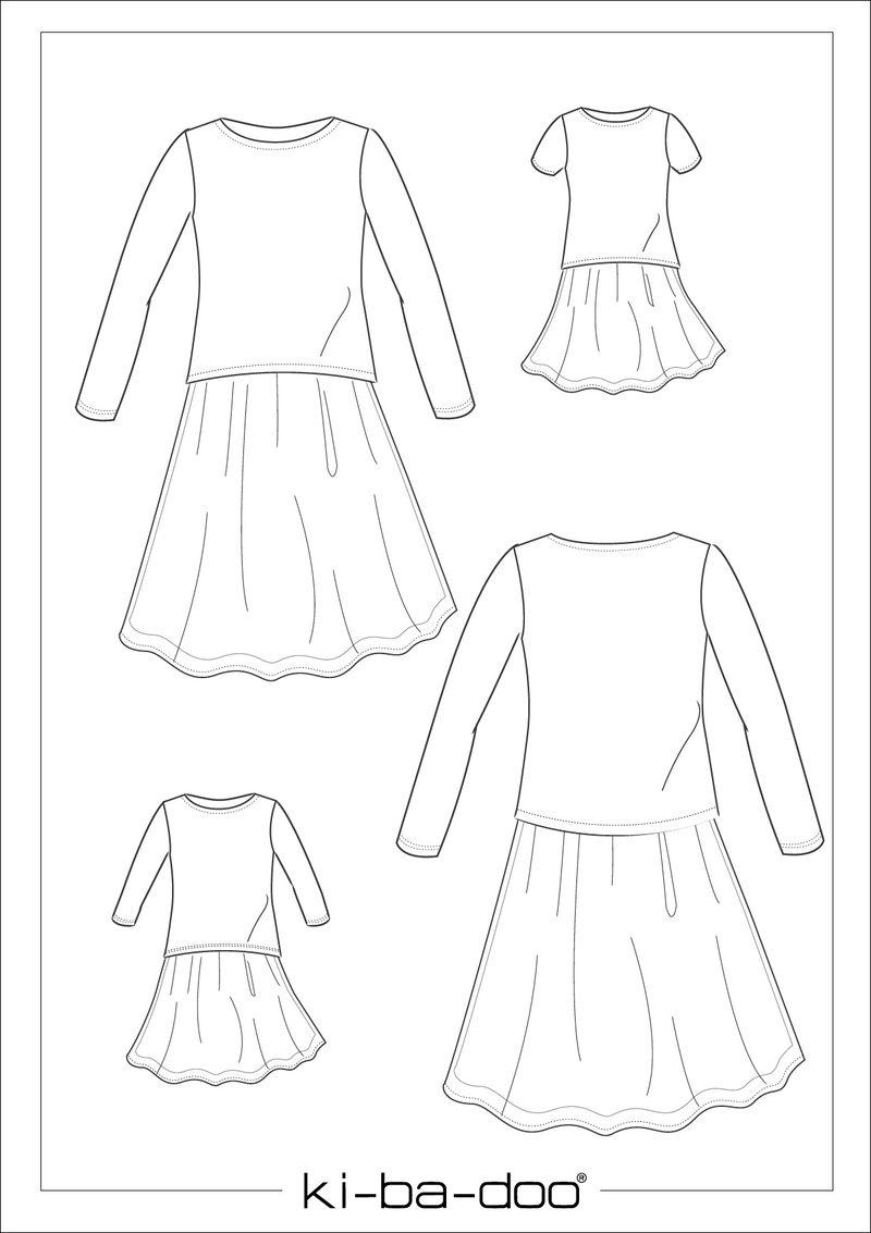 ebook Kleid Ylva Kinder | Größe 80-170 Schnittskizze